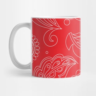 Mandala Pattern Red and White Halloween Fall Autumn Season Mug